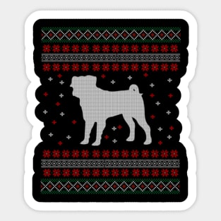 Pug Ugly Christmas Sweater Gift Sticker